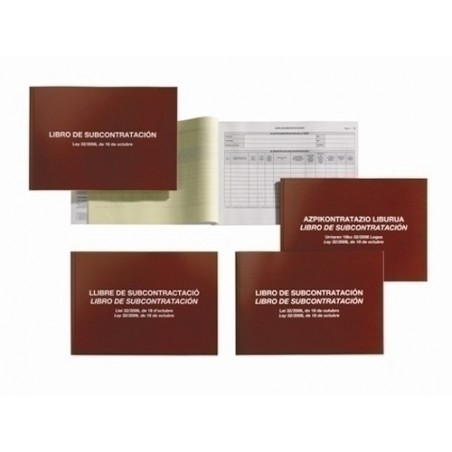 miquel rius libro de subcontratacion catalan valenciano/castellano tamaño a4 apaisado 20 hojas 56gr autocopia foliado cubiertas en cartulina