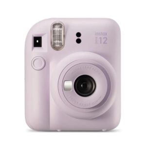 fujifilm instax mini 12 lilac purple camara instantanea tamaño de imagen 62x46mm flash auto exposicion automatica mini espejo para selfies modo primer plano