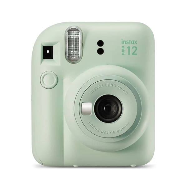 fujifilm instax mini 12 mint green camara instantanea tamaño de imagen 62x46mm flash auto exposicion automatica mini espejo para selfies modo primer plano