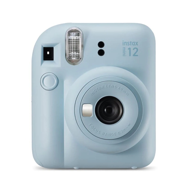 fujifilm instax mini 12 pastel blue camara instantanea tamaño de imagen 62x46mm flash auto exposicion automatica mini espejo para selfies modo primer plano