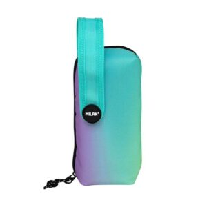 milan sunset green pack de 4 estuches portatodo con contenido de serie contenido: goma de borrar, 2 sacapuntas, lapiz de grafito hb, 3 boligrafos capsule, regla de 15cm, 12 lapices de colores ergo y 12 rotuladores