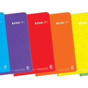 enri plus cuaderno espiral formato cuarto cuadriculado 4x4mm 80 hojas 90gr con margen cubierta de plastico colores surtidos