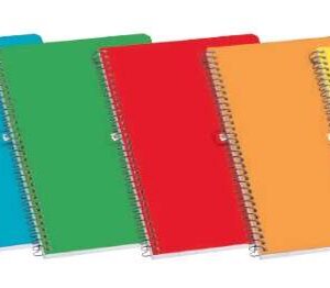 enri plus cuaderno espiral formato folio cuadriculado 4x4mm 80 hojas 60gr con margen cubierta dura colores surtidos