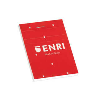 enri bloc de notas grapado formato a7 liso 80 hojas microperforadas tapa blanda roja