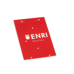 enri bloc de notas grapado formato a6 liso 80 hojas microperforadas tapa blanda roja
