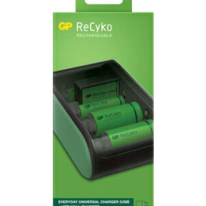 gp recyko cargador usb universal carga pilas: aa, aaa, c, d y 9v