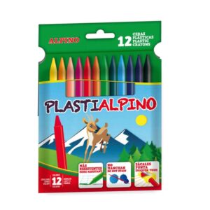 alpino plastialpino pack con 12 ceras para niños material resistente no manchan colores brillantes colores surtidos