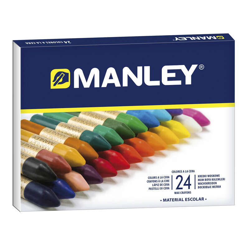 manley pack de 24 ceras blandas de trazo suave ideal para gran variedad de tecnicas y aplicaciones fabricacion artesanal amplia gama de colores colores surtidos