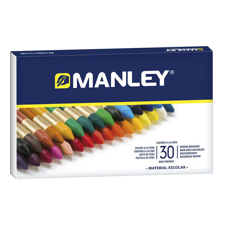 manley pack de 30 ceras blandas de trazo suave ideal para tecnicas y aplicaciones variadas amplia gama de colores colores surtidos