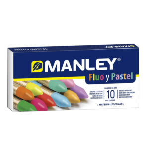 manley pack 10 ceras manley colores especiales (fluo+pastel) ceras blandas de trazo suave gran variedad de tecnicas y aplicaciones colorido especial (fluo+pastel) colores surtidos