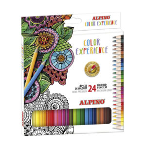 alpino color experiencie pack de 24 lapices de colores premium mina blanda pintado suave y graduable colores vivos y brillantes colores surtidos