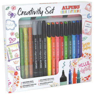 alpino color experience kit creativo de 10 fineliners 5 rotuladores glitter markers 3 rotuladores especiales para caligrafia 2 marcadores pastel colores surtidos