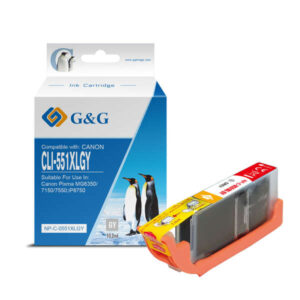 g&g canon cli551xl gris cartucho de tinta generico reemplaza 6447b001/6512b001