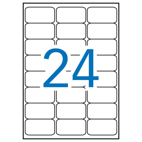 apli pack de 2.400 etiquetas rectangulares 64x33,9mm 100 hojas por 24 etiquetas adhesivo permanente cantos romos color blanco