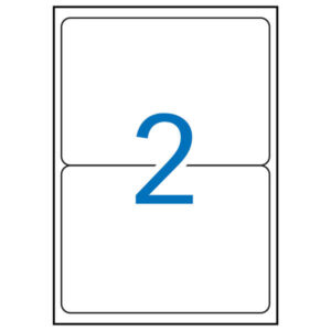 apli pack de 200 etiquetas rectangulares 199.6x144.5mm 100 hojas por 2 etiquetas adhesivo permanente cantos romos color blanco