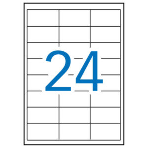apli pack de 12.000 etiquetas rectangulares 64.6x33.8mm 500 hojas por 24 etiquetas adhesivo permanente cantos rectos color blanco