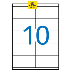 apli pack de 2.500 etiquetas blancas permanentes para laser 105 x 57mm (250 hojas x 10 etiquetas)