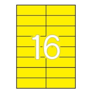 apli pack 1.600 etiquetas 105x37mm 100 hojas por 16 etiquetas adhesivo permanente cantos rectos color amarillo