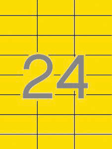 apli pack de 480 etiquetas rectangulares 70x37mm 20 hojas por 24 etiquetas adhesivo permanente cantos rectos color amarillo