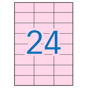 apli etiquetas rosa pastel permanentes 70.0 x 37.0mm 20 hojas