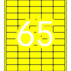 apli pack de 1.300 etiquetas amarillo fluorescente 38.1x21.2mm 20 hojas x 65 etiquetas adhesivo permanente cantos rectos