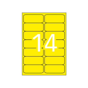 apli etiquetas amarillo fluorescente permanentes 99.1 x 38.1mm 20 hojas