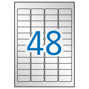 apli pack de 960 etiquetas metalizadas color plata medidas 45.7x21.2mm 20 hojas por 48 etiquetas adhesivo permanente cantos romos