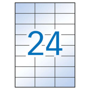 apli pack de 240 etiquetas 70x37mm 10 hojas por 24 etiquetas adhesivo permanente cantos rectos transparentes