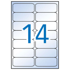 apli pack de 140 etiquetas transparentes 99.1x38.1mm adhesivo permanente 10 hojas con 14 etiquetas cantos romos