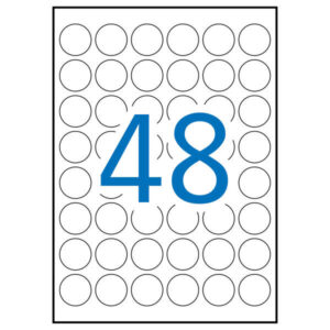 apli etiquetas blancas resistentes intemperie Ø 30.0mm 20 hojas