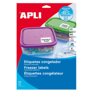 apli etiquetas blancas especial congelador 63.5 x 33.9mm 10 hojas