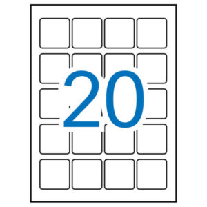 apli pack de 400 etiquetas 45 x 45mm 20 hojas por 20 etiquetas adhesivo permanente cantos romos color blanco