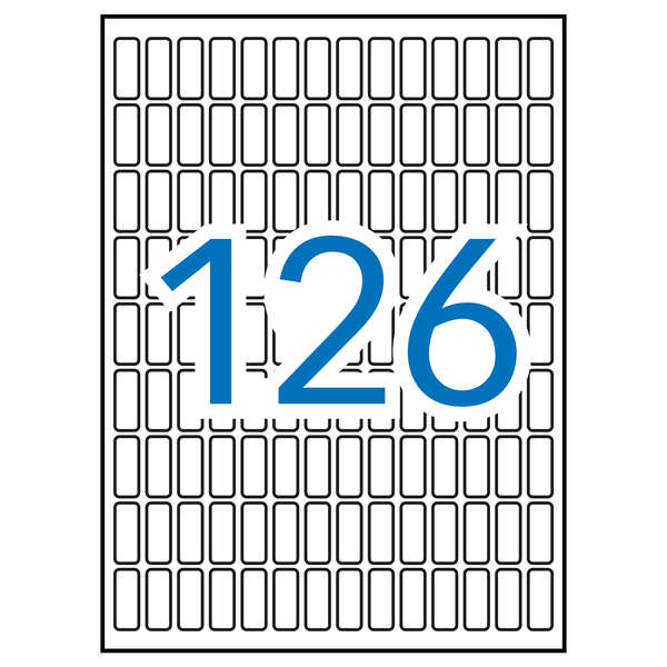 apli etiquetas a5 blancas 8.0 x 20.0mm 15 hojas