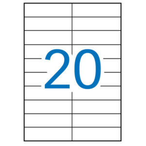 apli pack de 300 etiquetas rectangulares 21 x 74.6mm formato a5 15 hojas por 20 etiquetas adhesivo permanente cantos rectos color blanco