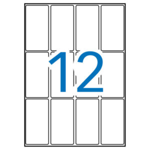 apli pack de 180 etiquetas 34.0x67.0mm 15 hojas a5 x 12 etiquetas adhesivo permanente cantos rectos color blanco