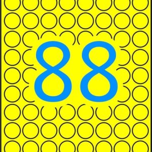apli pack de 704 etiquetas redondas Ø 16mm 8 hojas a5 por 88 etiquetas adhesivo permanente color amarillo