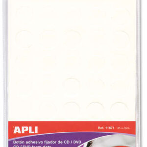 apli boton fijador blanco para cd/dvd 35 u.