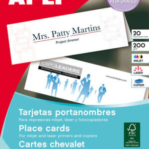 apli tarjetas portanombres microperforadas 200g 10 hojas