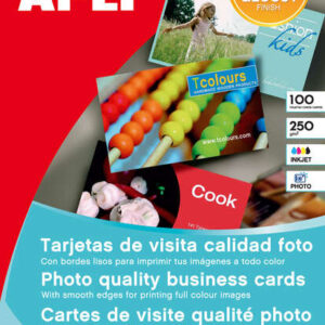 apli tarjetas de visita cantos rectos brillante 250g 10 hojas