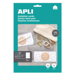 apli tarjetas de invitacion hogar 210 x 99mm 200 gr 15 hojas
