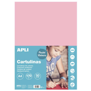 apli cartulina rosa a4 170g 50 hojas