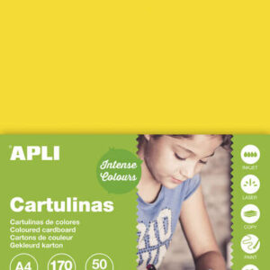 apli cartulina amarilla a4 170g 50 hojas