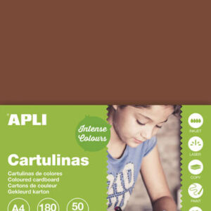 apli cartulina marron a4 170g 50 hojas