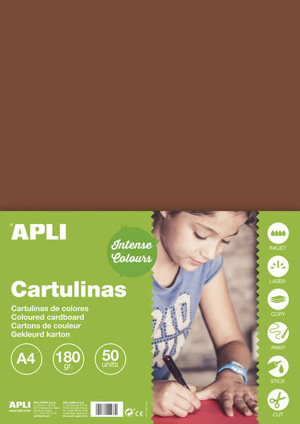 apli cartulina marron a4 170g 50 hojas