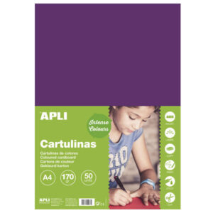 apli cartulina morada a4 170g 50 hojas