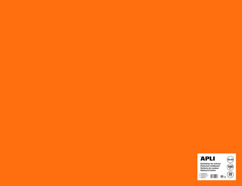 apli cartulina naranja 50 x 65cm 170g 25 hojas