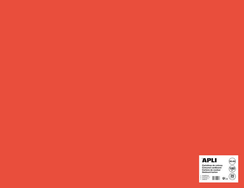 apli cartulina roja 50 x 65cm 170g 25 hojas