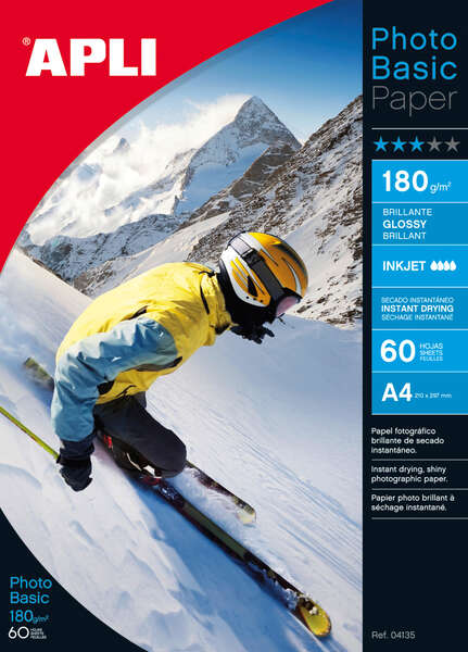 apli papel fotografico photobasic a4 180g 60 hojas