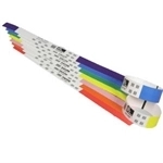 zebra z band pack de 6 rollos de 200 pulseras adhesivas blancas y borde rojo 25x279mm