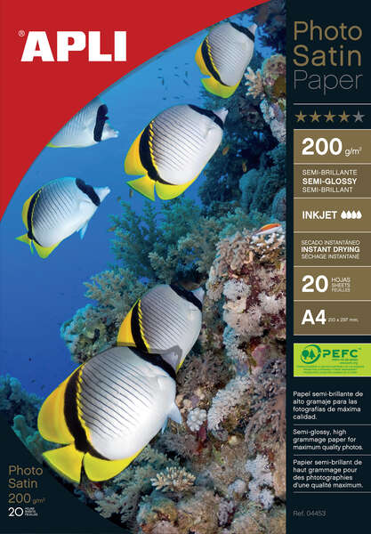 apli papel fotografico photosatin a4 200g 20 hojas